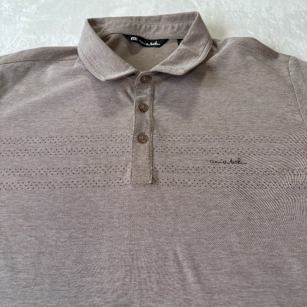 Travis Mathew Polo Shirt Mens Size XL Lite Reddish Brown Golf Extra Large Casual